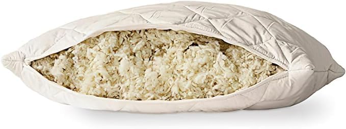 WOOLROOMWOOLROOM Deluxe Washable (EU) Standard Size Customisable Wool Pillow - Traceable 100% British Wool for Better Natural Sleep - Allergy-Friendly Thermoregulating Comfort - Feather and Down AlternativeOEKO-TEX STANDARD 100