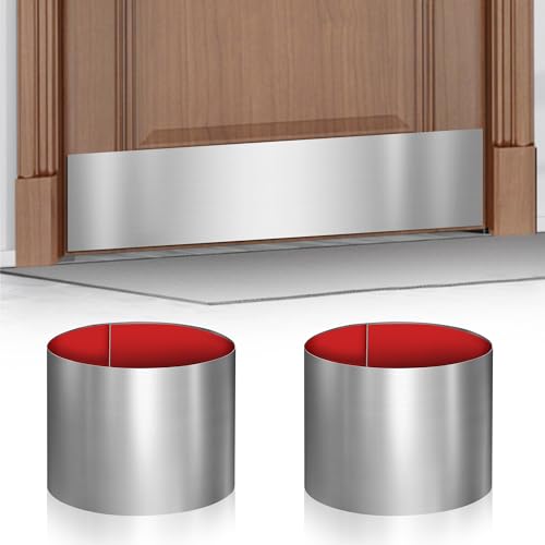 2 PCS 8" x 34" Self Adhesive Brushed Door Kick Plate for 36" Door Bottom