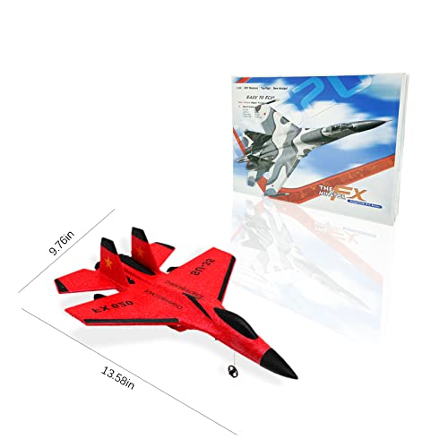 Image of SU-35 RC Plane, 2CH Remote Control Airplane, Hobby Glider, Ready & Easy to Fly for Beginners, Aircraft Jet With Luminous Strip (Red)