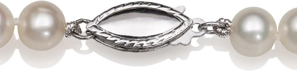 Natural Cultured Freshwater Real Pearl Strand Necklace in Sterling Silver, White or Pink 5.5-9.5mm AAA Quality Round Pearls,16 to 36 Inches Length, Fishhook Clasp, Jewelry for Women, Gift Box Included - Image 2