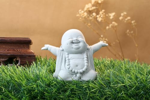Estatua Buda Sonriente de Piedra de Arenisca para Decoración miniatura 5