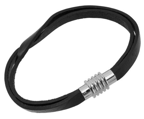 Preisvergleich Produktbild Burgmeister Jewelry Unisex Armband Edelstahl Leder 21.00cm JBM4038-760