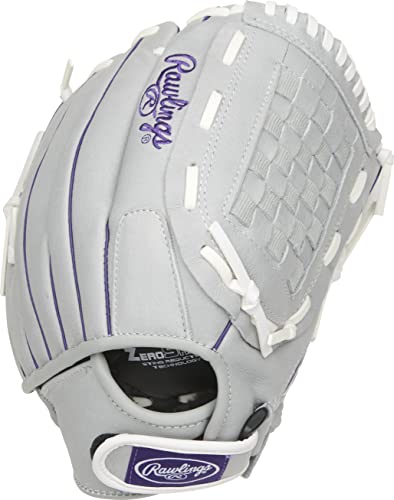 Rawlings Girls 12.5 Inch Softball Glove, Purple/Grey/White, Us #TOP3