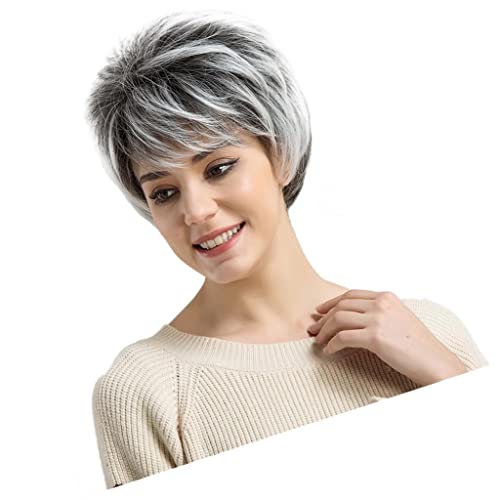 DYNWAVE 1 peça de perucas de corte Pixie de 25,4 cm, perucas curtas de cabelo sintético para mulhere