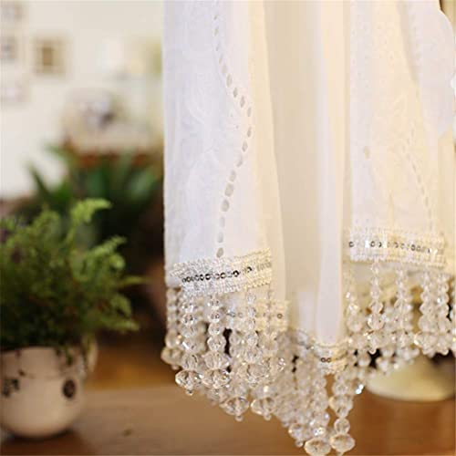 Cortina corta de algodón transparente con bolsillo para barra 6