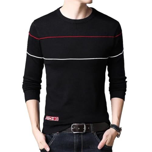 Men Pullovers Knitted Striped Slim Sweaters3