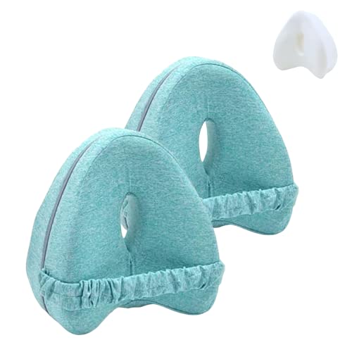 2ud Almohada Ortopédica para Pierna y Rodilla, Cojín Ergonómico con Espuma Viscoelástica, Almohada para Dormir Posicionadora para Embarazadas Alivia Dolores de Piernas, Cadera y Articulaciones.