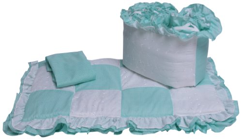Baby Doll Bedding Gingham Cradle Bedding Set, Mint