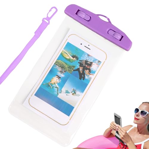 Bolsa impermeable para teléfono móvil, bolsa transparente para pantalla táctil con cordón para rafting, kayak, pesca, barco, esnórquel, camping, ciclismo