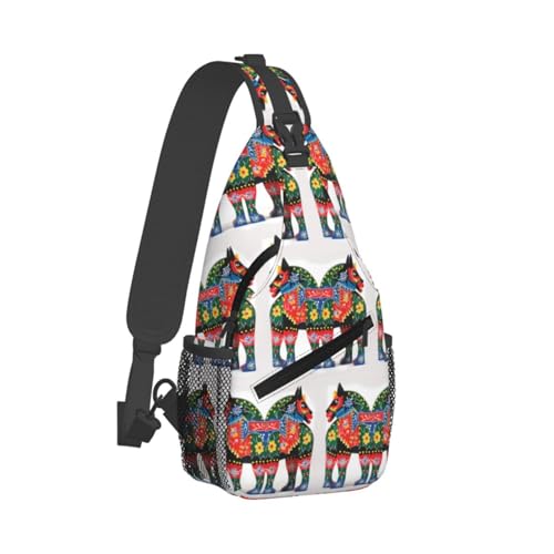 Mochila tipo sling negra para senderismo y viajes