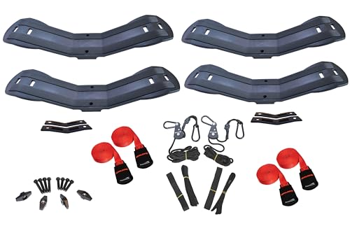 Malone SeaWing 2-Pack V-Style Kayak Carrier with SpeedLine Tie-Downs Universal JAWZ Mounting Hardware Corrosion-Resistant Polycarbon Frame 75 lb Capacity per Boat Fits Most Crossbars