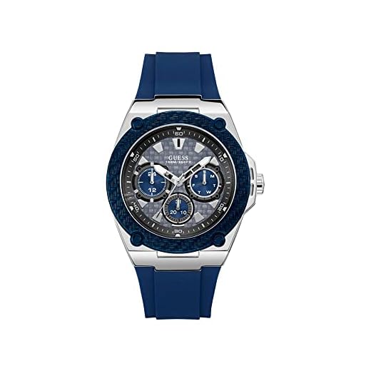 Guess Reloj Multiesfera para Hombre de Cuarzo con Correa en Caucho W1049G1