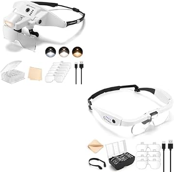 Magnifying Glass with Light 1X-4X, 1.5X-5.0X Magnifying Glasses, Magnify Glasses for Close Work Crafts Jewelry