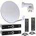 Produktbild netshop 25 HD Sat Anlage 80 cm Spiegel + Opticum Quad LNB für 4 Teilnehmer + 2 Stück HD SAT Receiver (3 Farben wählbar)
