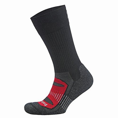 Balega Blister Resist Crew Socks For Men and Women (1 Pair) (2017 Model), Black/Red, Small