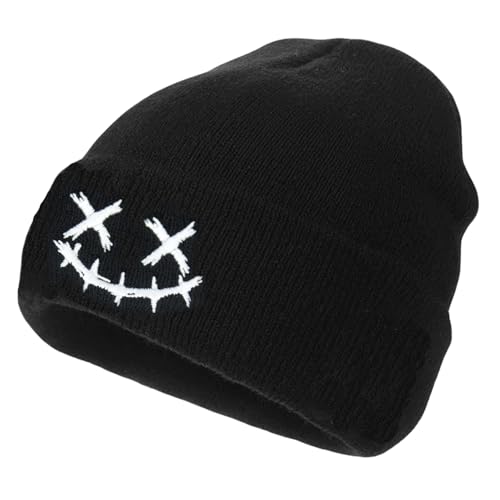 NNCEVM Fashion Beanie for Men Beanies Women,Warm Winter Hats for Men Embroidery Unisex Knit Hat Skull Cap(Black1)