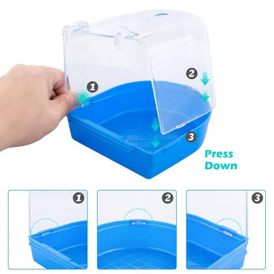 Caged Birds Bathing Tub for Small Birds Canary, Budgerigar, Cockatiel, Lovebird - Multicolour-Lovely Pet's Kingdom 4