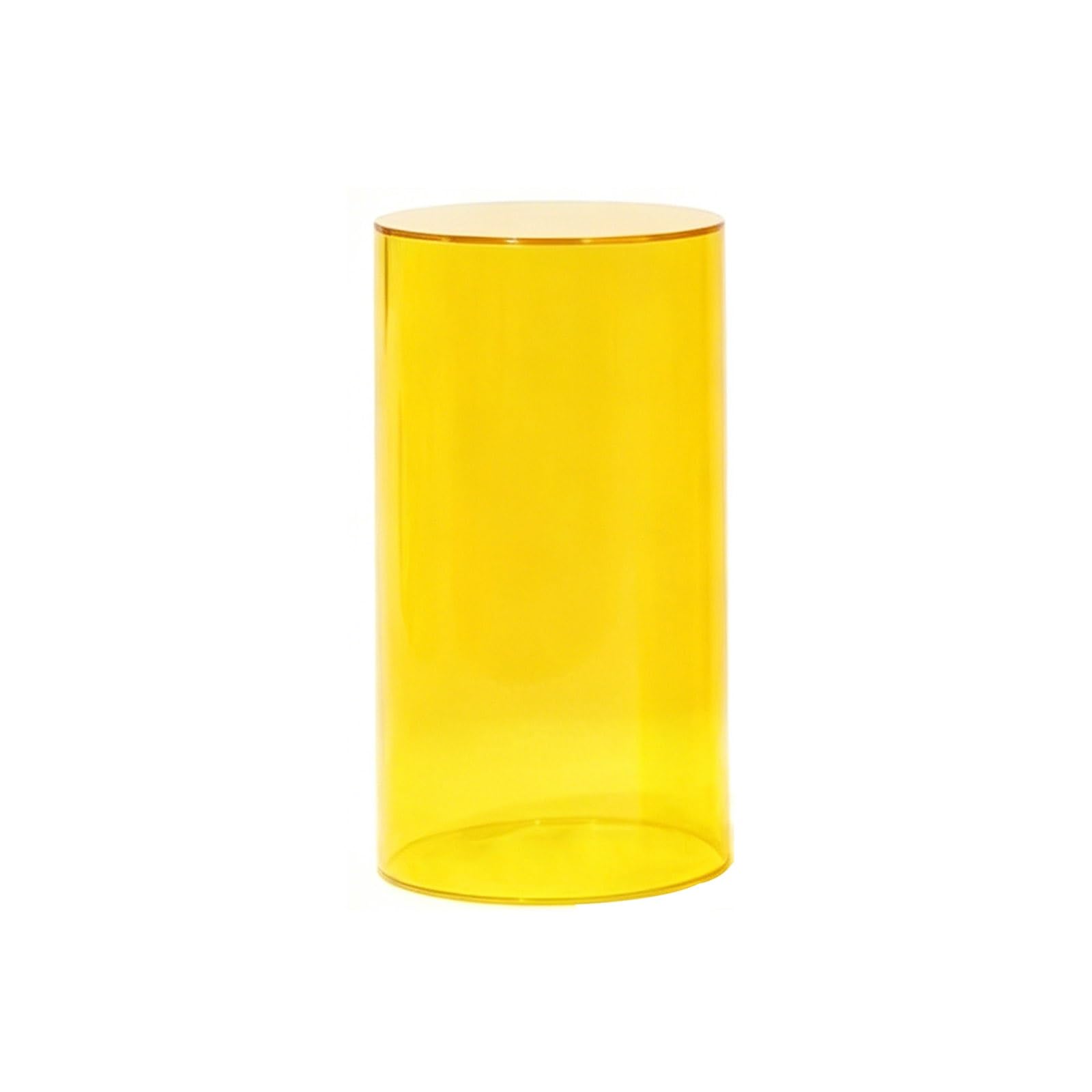 Acrylic Cylinder Display Pedestal Stand, 30/35/40cm Diameter Multi-Height Hollow Round Plinth, Polished Colorful Display Riser for Retail Clothing, Exhibition Decor(Yellow,30x100cm/11.8x39.4in)