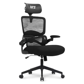 Cadeira Gamer DT3 GTL, ergonomica revestimento tecido Max2Weave™ + Mesh DT3 Vintex-Y™, apoio cabeça 2D, Braço retrátil ate 90º+rotação de até 180°, suporta até 110kg e altura máx. de 1,80m (Black)