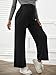 Verdusa Women's Maternity Drawstring High Waist Wide Leg Pregnancy Long Pants Black L