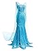 YOSICIL Damen Prinzessin ELSA Kleid - Eiskönigin Kostüm für Weihnachtsfeier, Cosplay, Halloween, Karneval, Fasching, Party - Festliche Verkleidung S-2XL, Blau, L