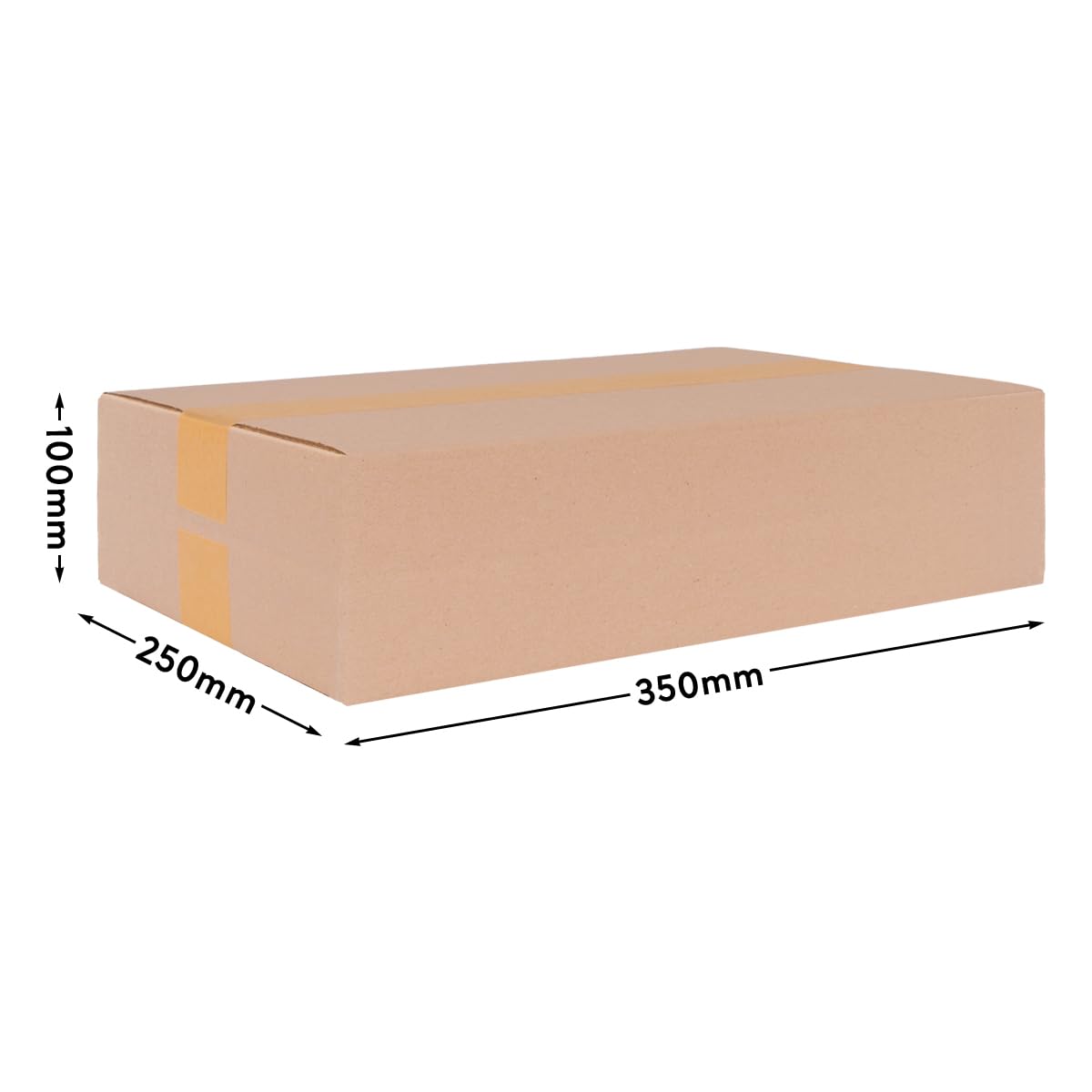 verpacking cajas plegables de cartón 350 x 250 x 100 mm altura variable KK S marrón [Tamaño y cantidad seleccionables] de pared simple cajas medianas 500 unidades