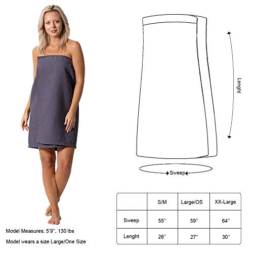 Image of Turkish Linen Women's Waffle Spa Body Wrap with Adjustable Closure