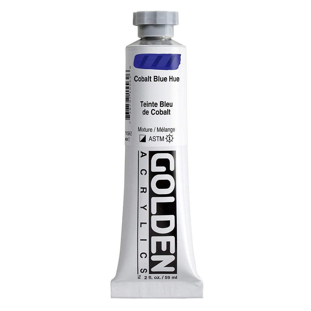 GOLDEN Heavy Body Acrylics, Cobalt Blue Hue, 2 fl. oz. Tube, Professional Acrylic Paint, Semi-Opaque