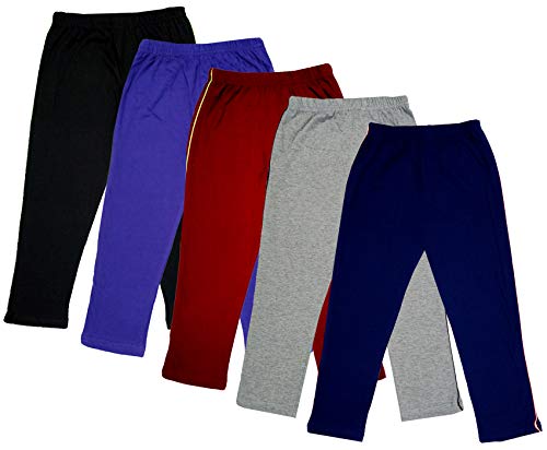 Image of indi weaves Girls Super Soft Cotton Solid Capri Pants Pack of 2