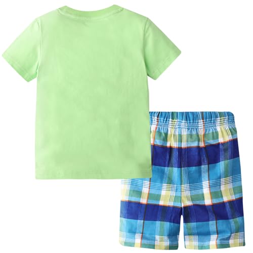 Image of Frogwill Toddler Boys Summer Clothes Hawaiian Jungle Animal Cotton T-Shirt and Poplin Short Outfit Set