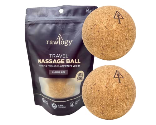 Travel Cork Massage Ball | Lightweight, Sustainable Alternative to Lacrosse Ball for Muscle Pain Relief (2.5 Inch (Pack of 2), Sanded Cork)