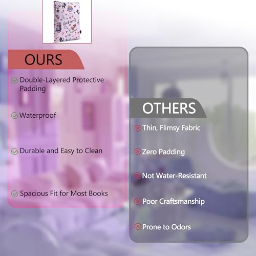 Book Sleeve for Book Lovers, Book Nerd Book Protector, Book Covers for Paperbacks, Washable Fabric, Book Sleeves with Zipper, Medium 11 Inch X 8.7 Inch