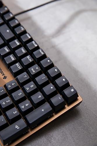 KC 200 MX, Tastiera Office Meccanica con Piastra Metallica Anodizzata, Layout per gli USA (QWERTY), Con Filo, Interruttori MX2A BROWN, Nero/Bronzo - Tastiera gaming - Immagine 6