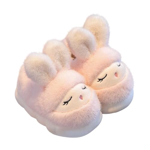 Pantuflas de invierno cálidas de felpa acogedoras para niños, suela suave, antideslizantes, para interiores, para niños, de 4 a 14 años, 03 Rosa, 35 EU