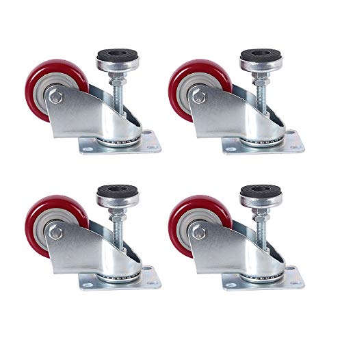 YJDQJL Ruedas para Muebles,4 Piezas Medio Ajuste Apoyo Poliuretano Universal Rueda Pivotantes,Aparato...