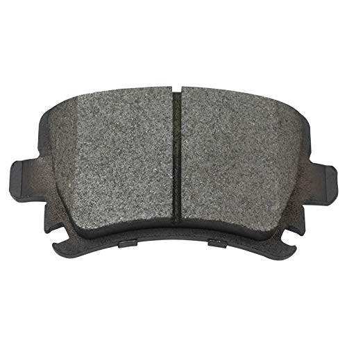 Image of TRQ Performance Rear Brake Pad and Rotor Set Semi Metallic Solid G Coated Rotors Calipers Compatible with 2010 Volkswagen Golf 2005-2010 Jetta 2006-2009 Rabbit