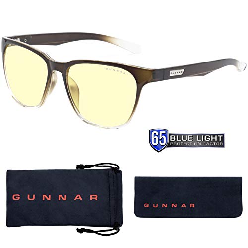GUNNAR – Gaming and Computer Glasses – Blocks 65% Blue Light – Berkeley, Latte/Fade, Amber Tint