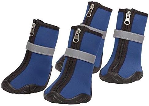 Zack & Zoey Neoprene Dog Boots Winter Paw Protection Safety Sole - Choose Red or Blue & Size(Small - 2½L x 2 W 3¾H Blue)