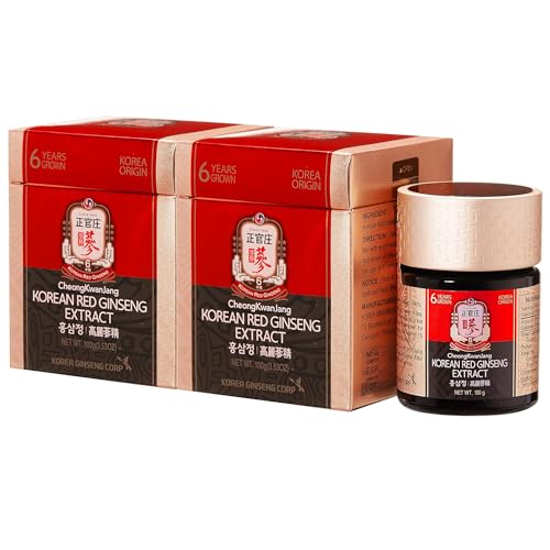 正官庄(ジョンガンジャン) 紅参エキス 高麗人参 サプリ 朝鮮人参 韓国産 6年根 濃縮エキス 100,000mg 100% 無添加 紅参(ホンサム) ginseng 国内正規品 100g 2個セット
