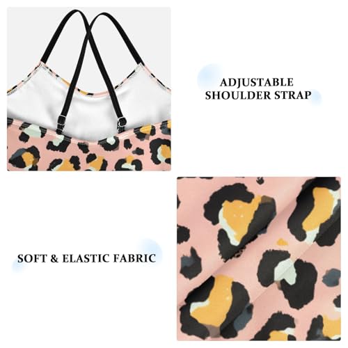 Pink Leopard Print Pattern Girls One Piece Swimsuits Summer Quick Dry Beach Bathing Suit4