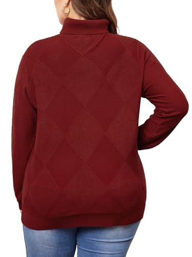 Image of Agnes Orinda Plus Size Pullover Sweaters for Women Lightweight Long Sleeve Turtleneck Novelty Sweater