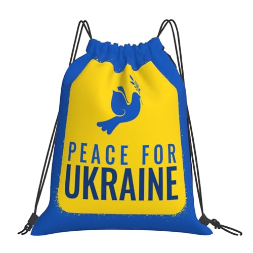 Pray For Ukraine Drawstring Backpack Gym Bag Waterproof Draw String Cinch Bags for Sports Yoga Swimming Travel Beach - Main Image