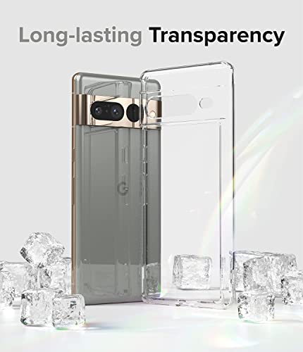 Image of WOW IMAGINE Crystal Clear Transparent Back Case Cover for Google Pixel 7 Pro | Full Device & Camera Protection Shockproof TPU | Flexible Silicone Back Cover Case - Transparent