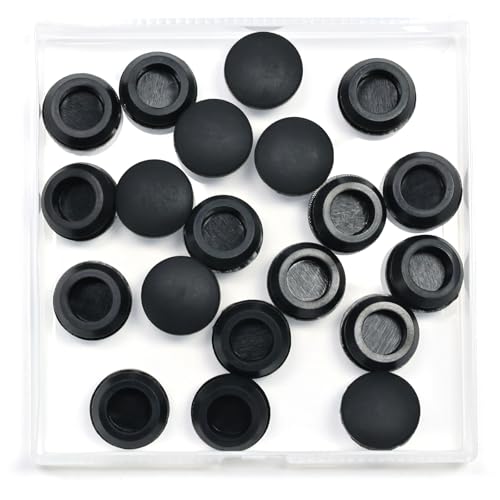 Image of 20 Pcs 14 mm Silicone Rubber Plugs Snap in Locking Hole Plugs for 14-15 mm (9 /16 inch-5 /8 inch) Round Holes, Flush Type Rubber Stoppers, Flexible Tube Pipe End Caps Covers, Waterproof Sealing Plugs, Black