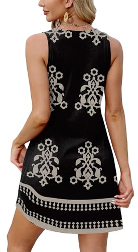 Image of XIEERDUO Summer Dresses for Women 2026 Beach Vacation Clothes V Neck Button Sundresses with Pockets