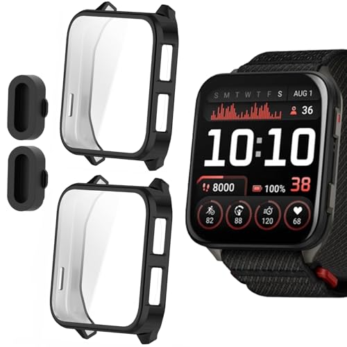 Coque Garmin Venu X1 avec protection écran intégrée en TPU souple noir
