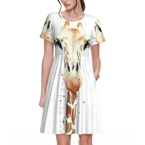 Robe d'été décontractée à motif girafe idéale pour vos vacances