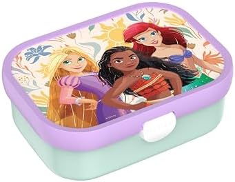 Mepal - Brotdose Campus - 750 ml - Princess Power | Bento Box Kinder - Brotdose mit Fächern & Gabel - Meal Prep Box mit Clip-Verschluss - Spülmaschinenfest
