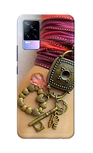 Image of Girl Hand with Keychain Hard Back Case Cover for Vivo Y73 / Vivo V21e 4G Back Cover -(J5) VNS2228
