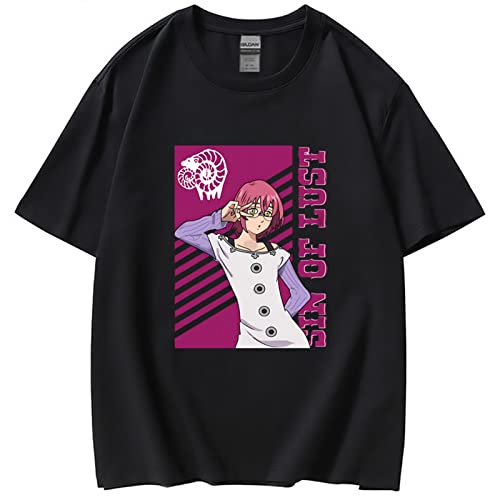 UYTON The Seven Deadly Sins T-Shirt Anime Gowther Manches Courtes col Rond t-Shirt Unisexe été décontracté Coton t-Shirts